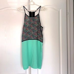 4 for $50 Green/floral mini dress with pockets